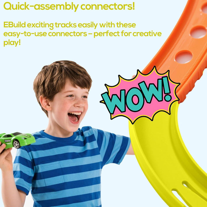 6 Stück Rennstreckenverbinder Kompatibel mit Hot Wheels Super Track Sets für Spielzeugautos, Gelb AB