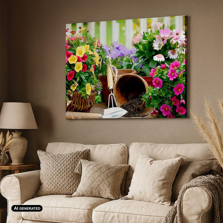 Bilder auf Leinwand 100x70cm Leinwandbild Pflanzen Garten Frühling Natur Gross Wanddeko Bild Schlafz