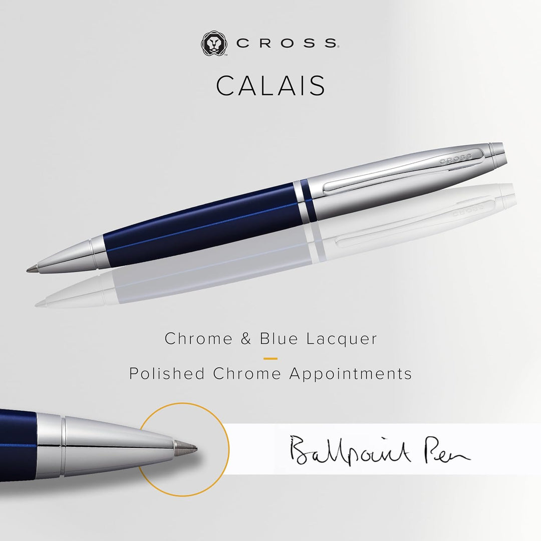 Cross Calais Kugelschreiber (Drehmechanik, Strichstärke M, Schreibfarbe: schwarz, inkl. Geschenkbox)