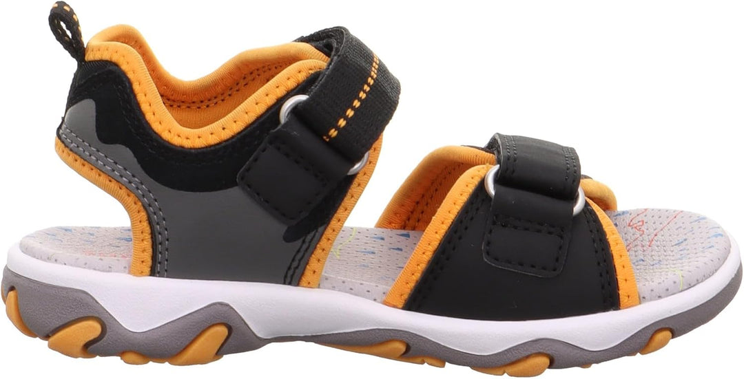 Superfit Jungen Mike 3.0 Sandale 25 EU Schwarz Orange 0010, 25 EU Schwarz Orange 0010