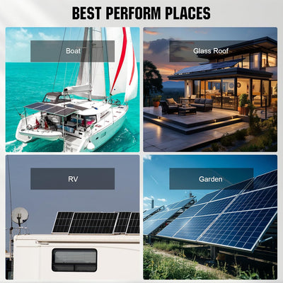 ECO-WORTHY 240W Bifazial Solarpanel, 2 Stücke 120W Monokristallines Solarmodul Ideal zum Aufladen vo