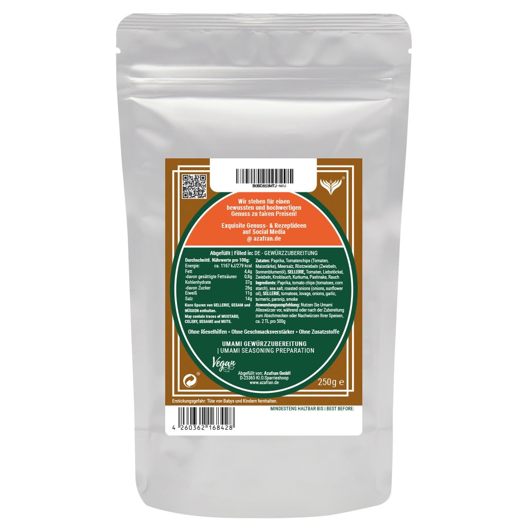 Azafran Umami Alleswürzer Gemüsewürzer 1kg 250 g (4er Pack), 250 g (4er Pack)