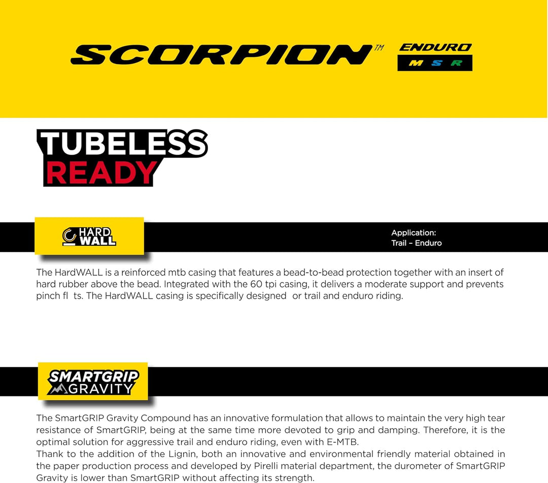 Pirelli Unisex – Erwachsene Scorpion Enduro S Reifen, Classic Hardwall, 29 x 2.6