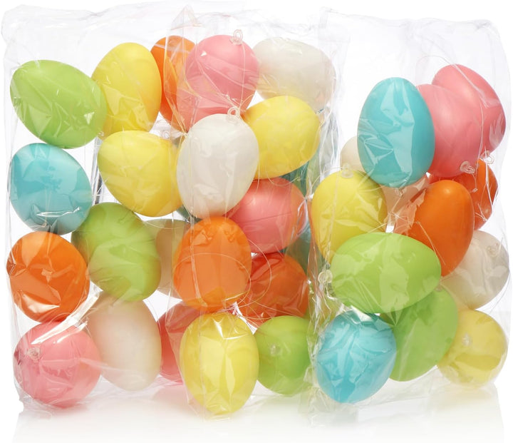 com-four® 36x Ostereier zum Aufhängen - Osterdeko in schönen Pastellfarben - Deko Ostereier - Grösse