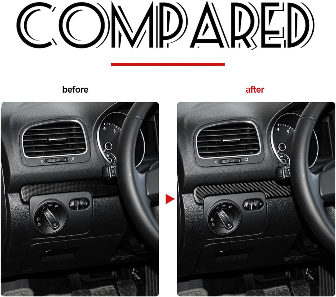 KUNGKIC Kohlefaser Armaturenbrett Zierleiste Auto Mittelkonsolenstreifen für Volkswagen VW Golf 6 GT