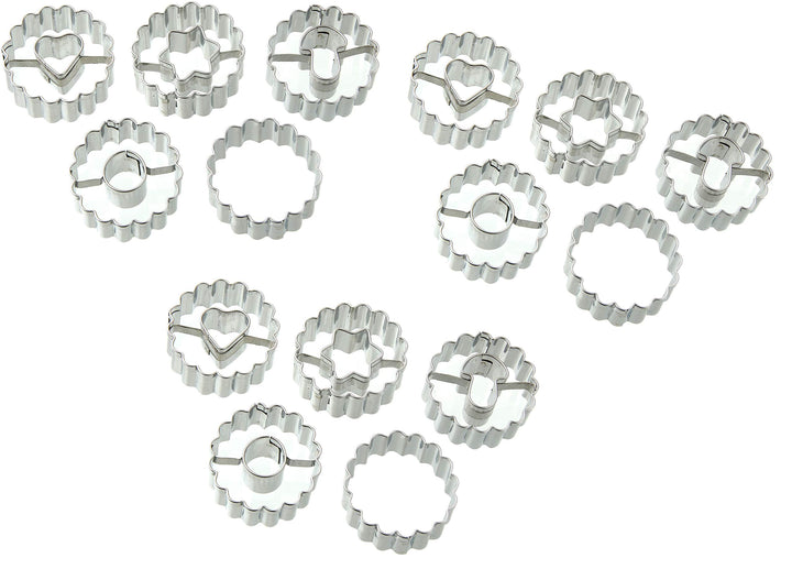 Dr. Oetker 15er Mini-Linzer Ausstecher-Set, Ausstechformen für Weihnachten, hochwertige Ausstecher f