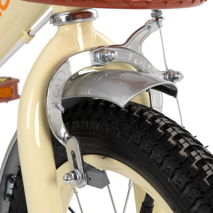 STITCH 14/16 Zoll Kinderfahrrad für 3-7 jährige Mädchen, Kinderfahrrad mit Frontkorb und Stabilisato