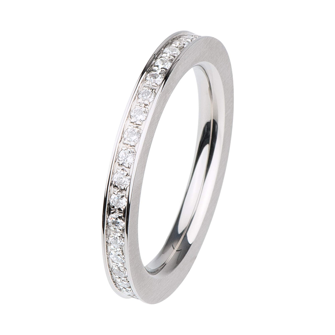Ernstes Design Ring R289 WH Zirkonia weiss Edelstahl poliert 3 mm 48-65