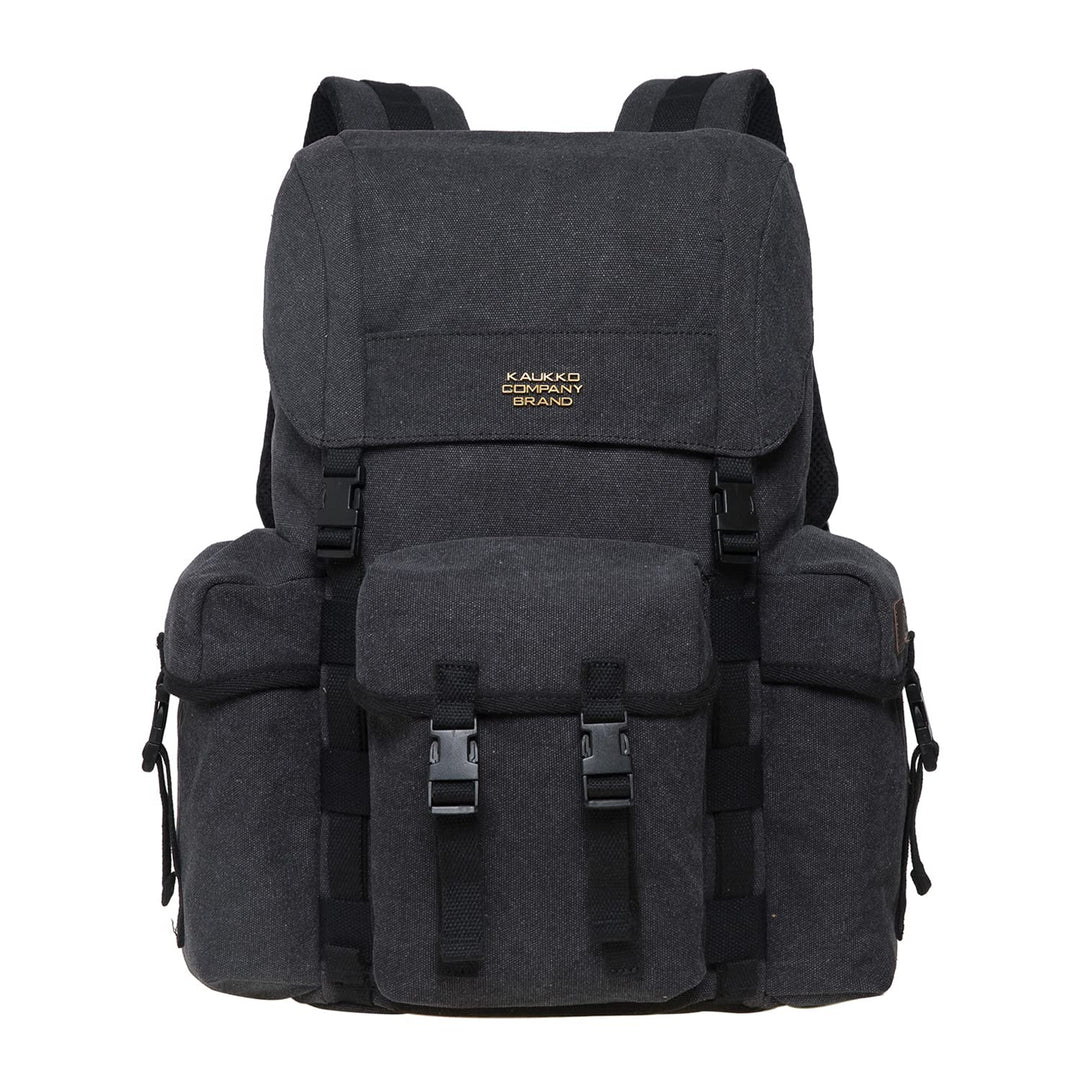 KAUKKO Canvas Retro Rucksack Damen Herren, Vintage Jagdrucksack Wanderrucksack mit 14 Zoll Laptopfac