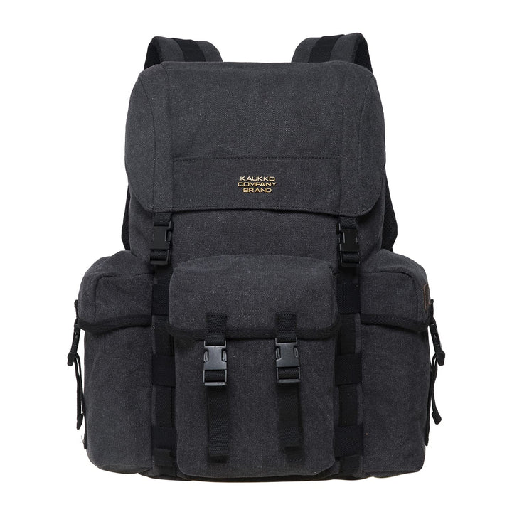 KAUKKO Canvas Retro Rucksack Damen Herren, Vintage Jagdrucksack Wanderrucksack mit 14 Zoll Laptopfac