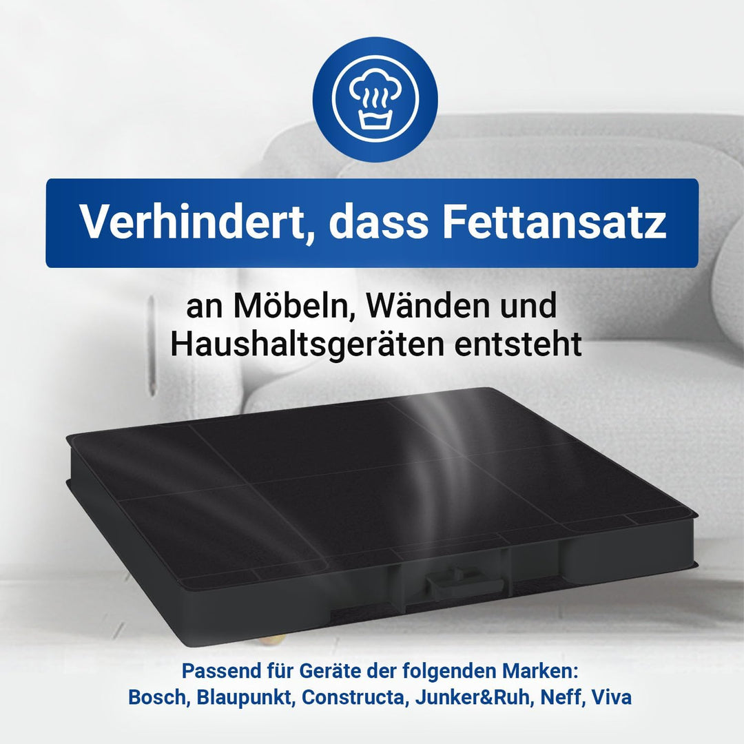 VIOKS 3 Stk Aktivkohlefilter Dunstabzugshaube 232x237x22mm Ersatz für Bosch DHZ5326 11026769 0070543