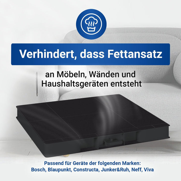 VIOKS 3 Stk Aktivkohlefilter Dunstabzugshaube 232x237x22mm Ersatz für Bosch DHZ5326 11026769 0070543