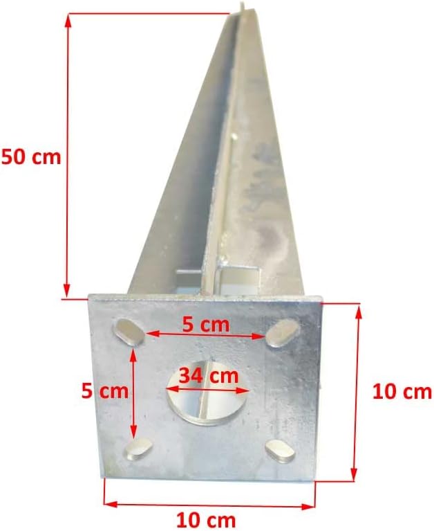 10x Zaunpfosten Einschlaghülse 34mm Bodenhülse Zaunpfahl Bodeneinschlaghülse