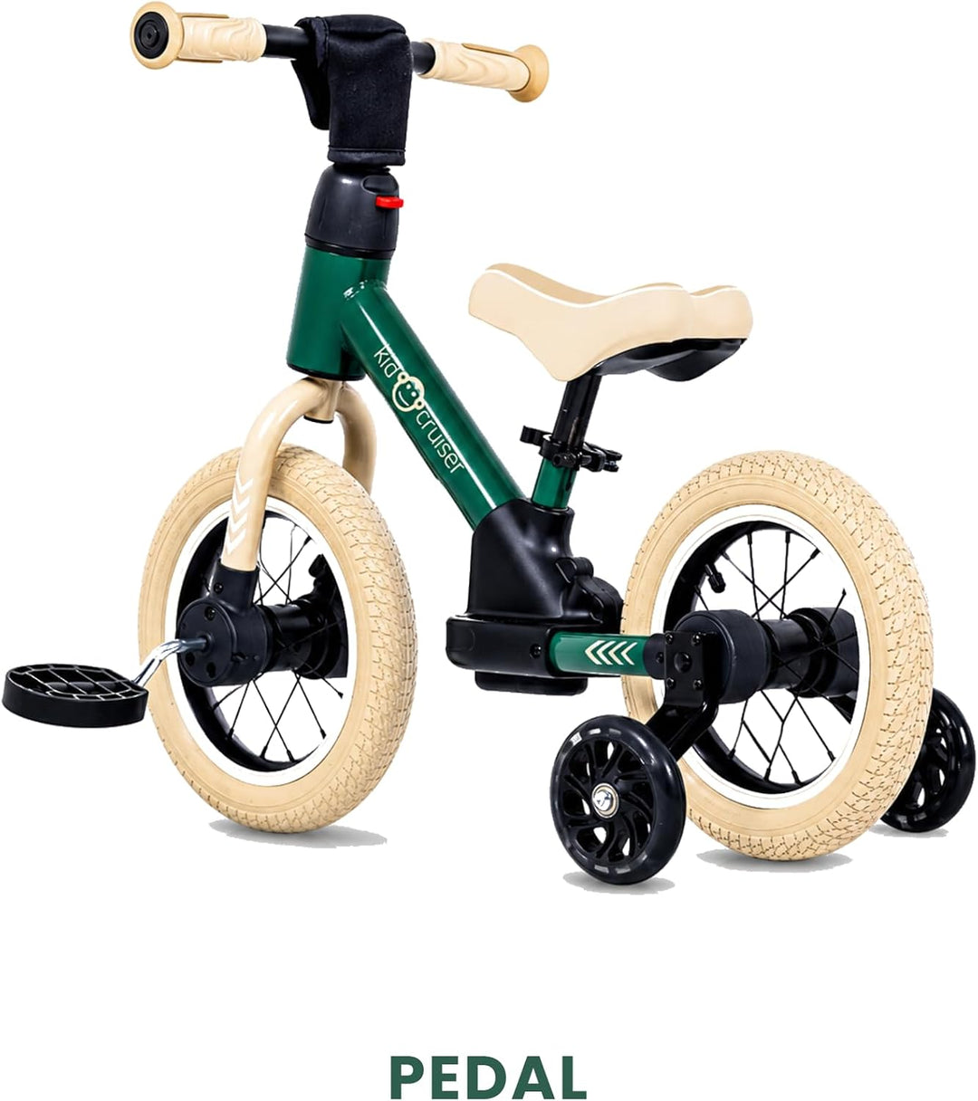 Kidcruiser Pedalplay laufrad ab 2 Jahre, ideal zum Radfahren Lernen, 3‑in‑1 mit LED Stützrädern &amp; Pe