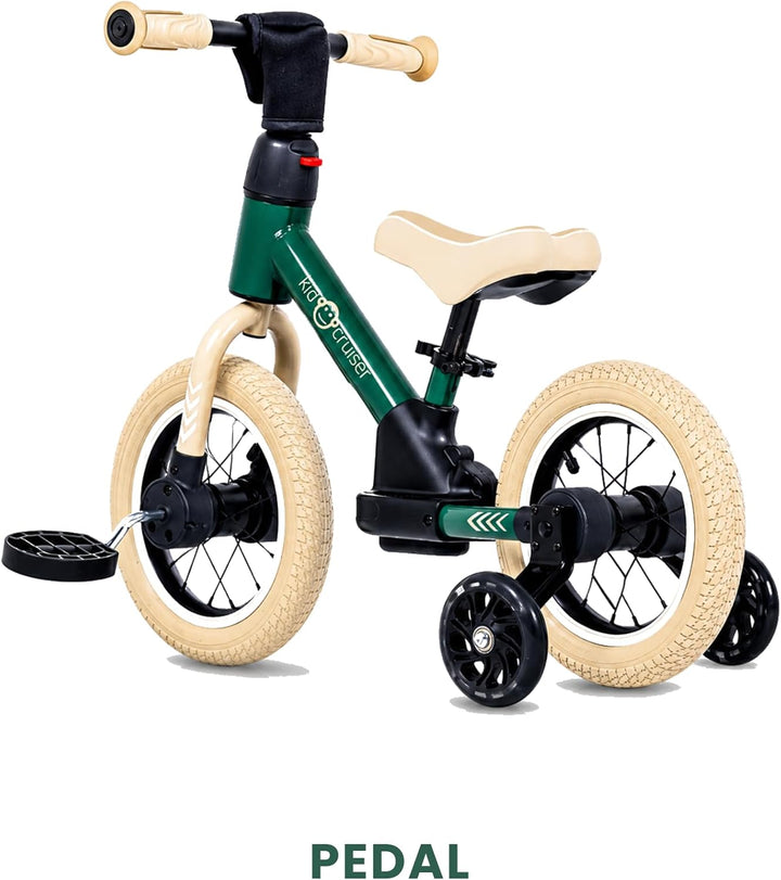 Kidcruiser Pedalplay laufrad ab 2 Jahre, ideal zum Radfahren Lernen, 3‑in‑1 mit LED Stützrädern &amp; Pe