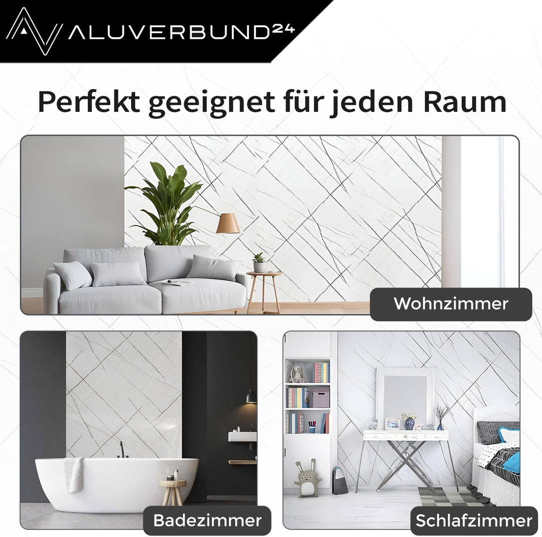 AMON Wandpaneele 122x244cm in Marmor- Granit-Optik (Aurora Gold) ideal als Duschrückwand Badrückwand