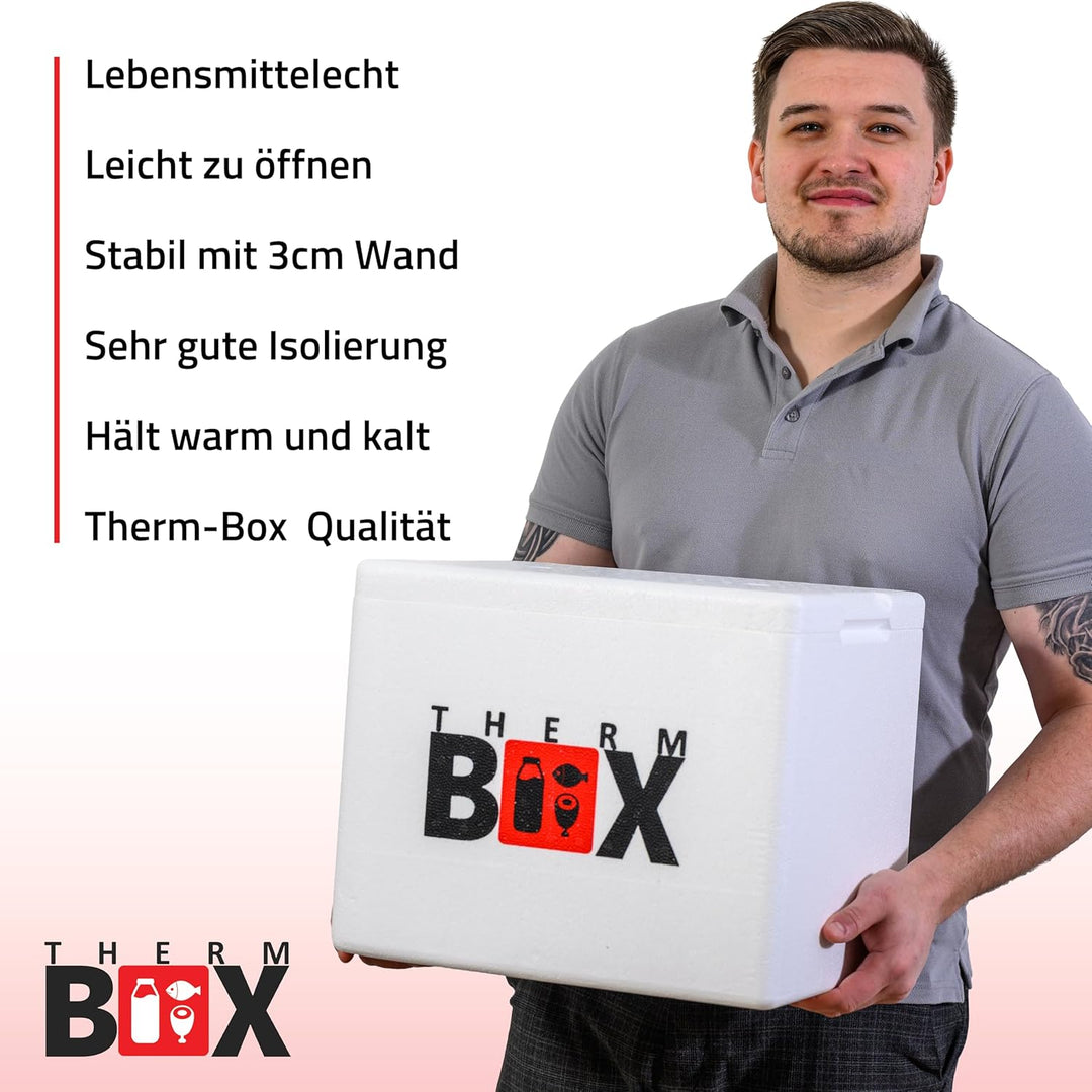 THERM BOX Styroporbox Verschiedene Grössen Volumen 1L bis 19L Isolierbox Thermobox Kühlbox Warmhalte