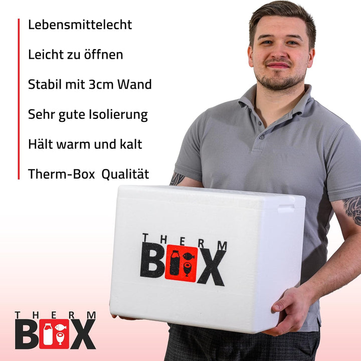 THERM BOX Styroporbox Verschiedene Grössen Volumen 1L bis 19L Isolierbox Thermobox Kühlbox Warmhalte