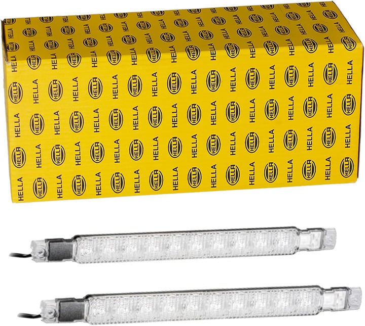 HELLA - LED-Tagfahrleuchtensatz - Strip Lamp - 24V - gerade - Anbau - Lichtscheibenfarbe: glasklar -