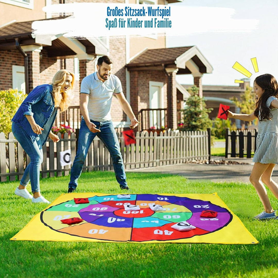 2-in-1 Outdoor Riesen Tic Tac Toe &amp; Beanbag-Wurfspiel für Kinder und Erwachsene, 1,4 m (4,5 Fuss) gr