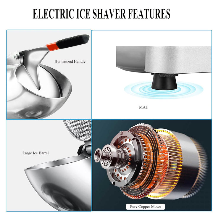 LEONEBEBE Elektrische Crushed-Ice-Maschinen für Haushalt und Gewerbe, verbesserter Eisauslass mit 16