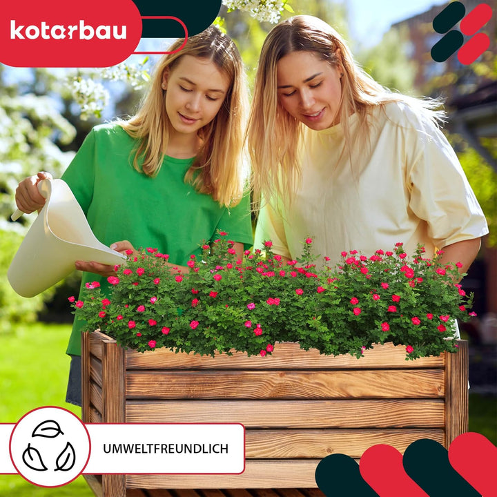 KOTARBAU® Blumenkasten - 60 x 33 x 25 cm - Pflanzkasten mit Vlies - Pflanzkübel gross aussen - Balko