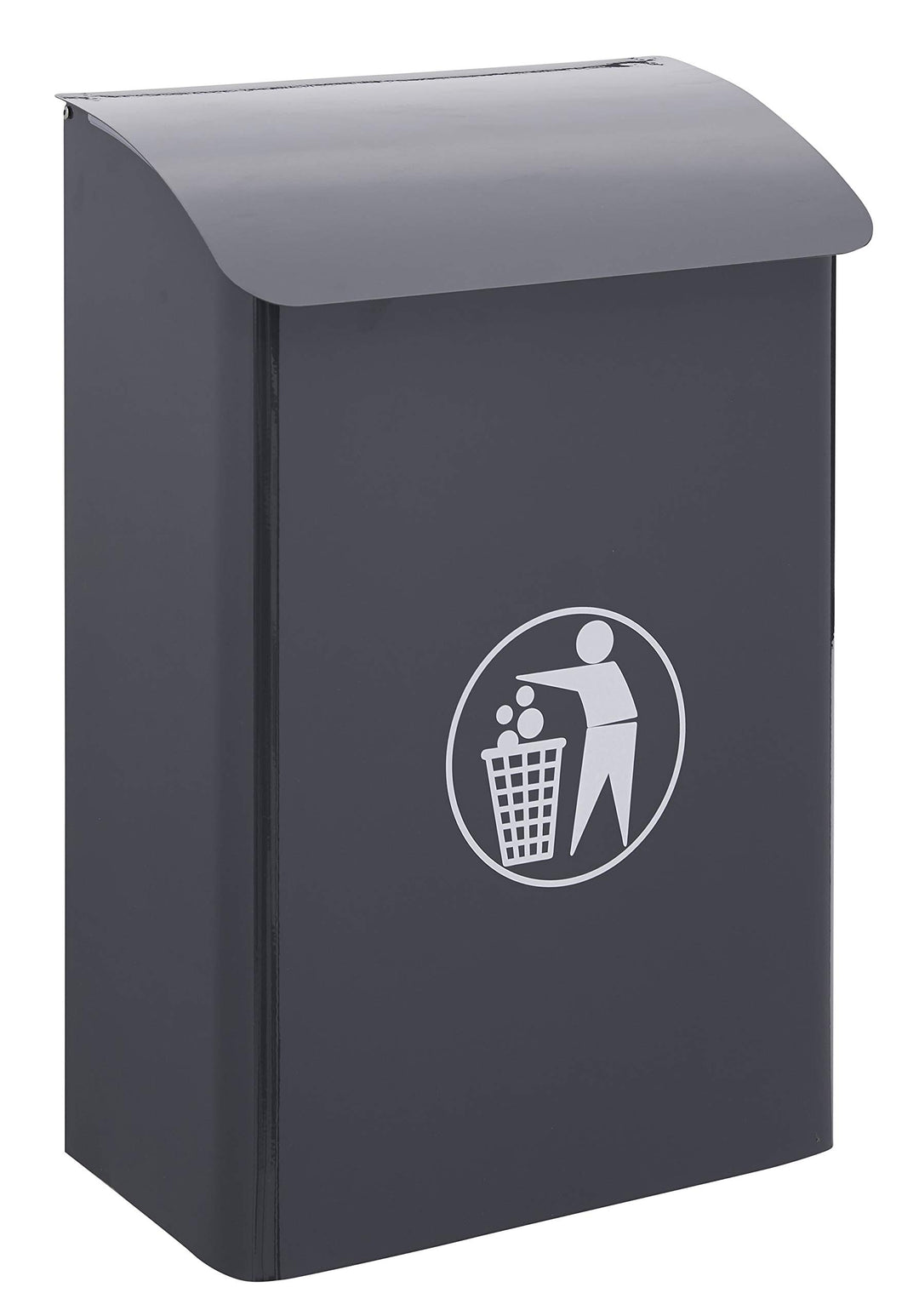 Arregui E6115 Wandmülleimer aus Stahlt, Für Garagen, Portalen und Innenräumen, 30L, Anthrazitgrau, G