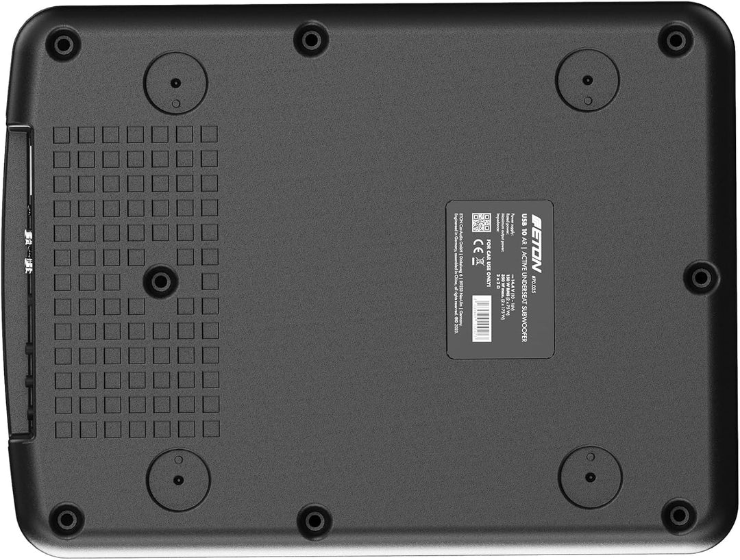 ETON USB 10 AR – sehr kompakter 25 cm / 10 Zoll Untersitz Aktiv Subwoofer für PKWs und Wohnmobile, l