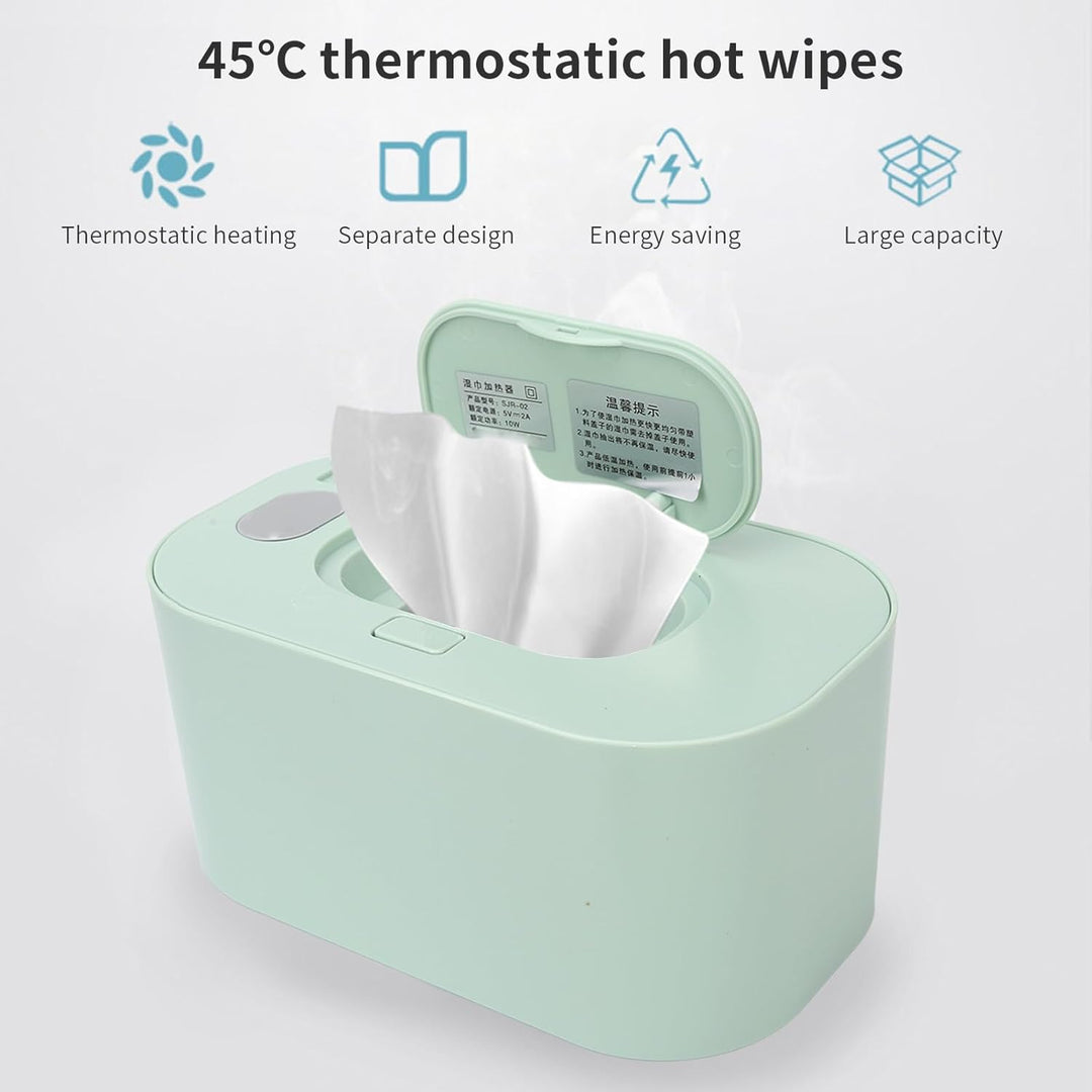 Tragbare Feuchttücher-Heizung, Heizbox mit Konstanter Temperatur für den Haushalt (Grün), Grün