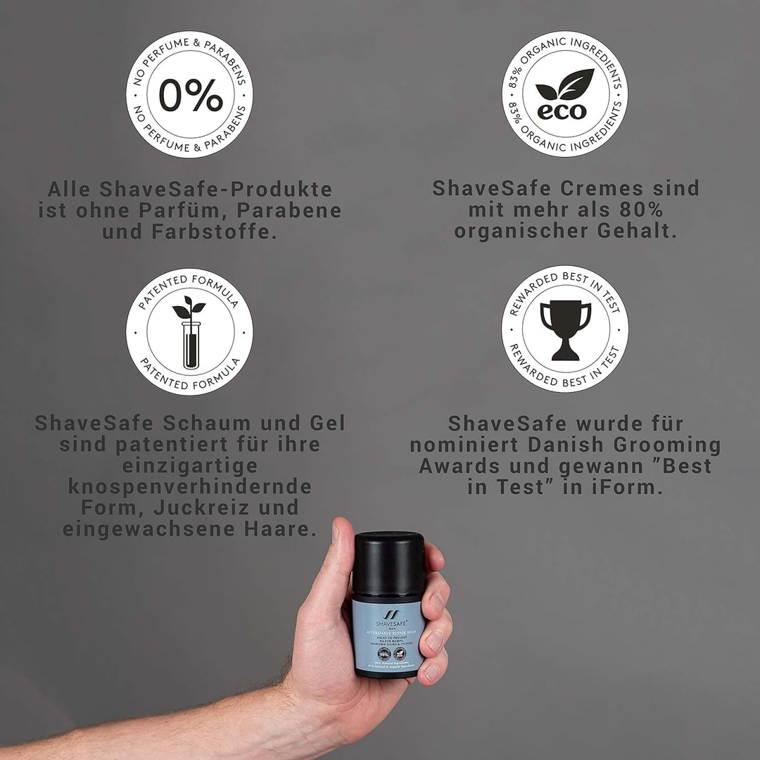 ShaveSafe After Shave Creme Balsam Herren - Nach Der Rasur Von Gesicht, Kopfhaut und Hals Auftragen