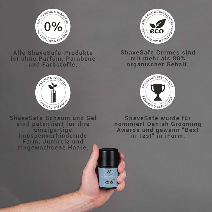 ShaveSafe After Shave Creme Balsam Herren - Nach Der Rasur Von Gesicht, Kopfhaut und Hals Auftragen