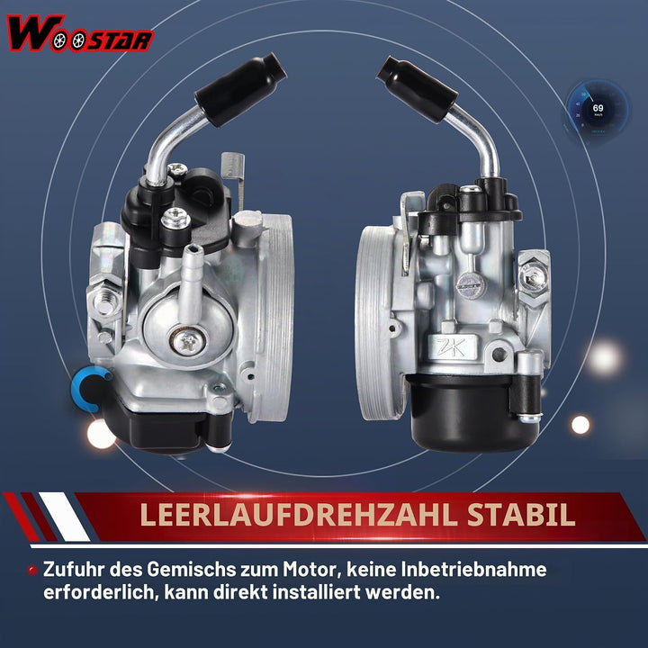 WOOSTAR 19mm Vergaser with Luftfilter Dichtung Versammlung Ersatz für 2 Stroke 47ccm 49ccm Mini ATV