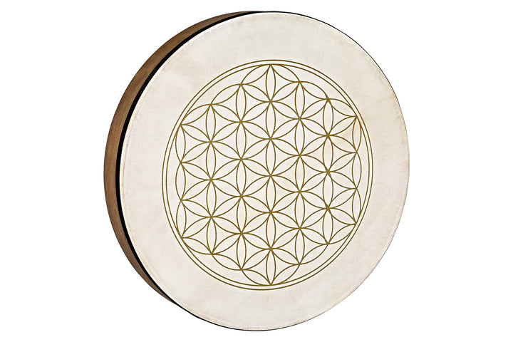 Sonic Energy 16" Handtrommel Lebensblume – Schamanische Rahmentrommel mit Ziegenfell – Für Meditatio