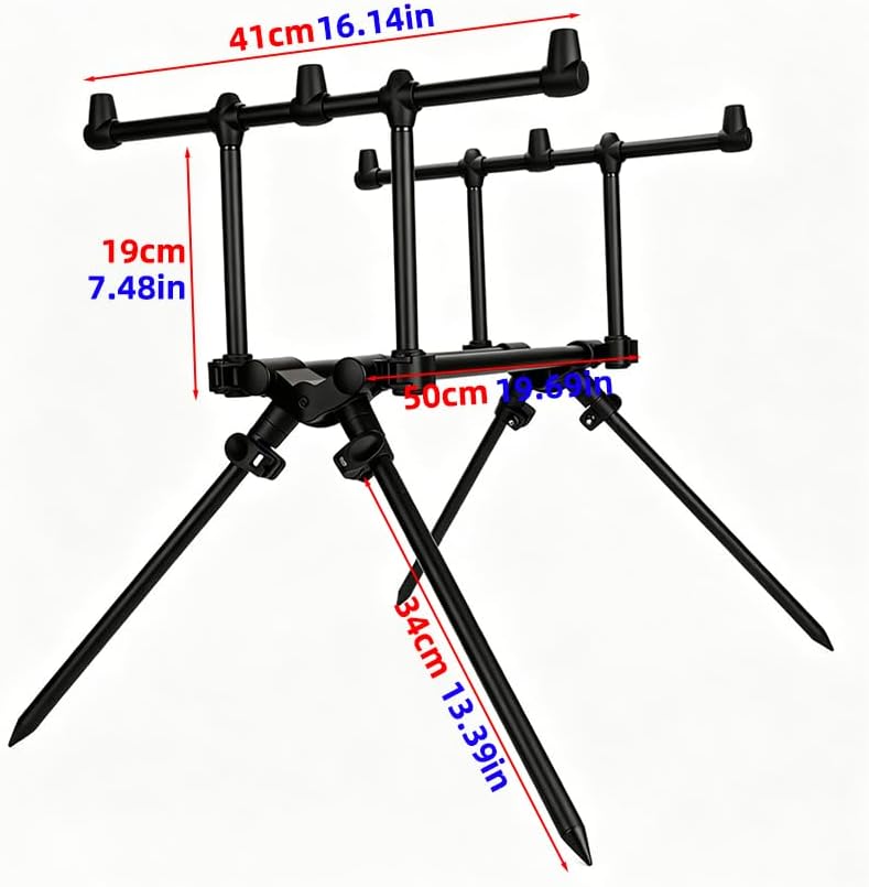 Hirisi Tackle Rod Pod Rutenhalter – 3 Ruten oder 2 Ruten wählbar, – Aluminium Rutenständer mit Tasch