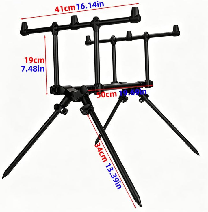 Hirisi Tackle Rod Pod Rutenhalter – 3 Ruten oder 2 Ruten wählbar, – Aluminium Rutenständer mit Tasch