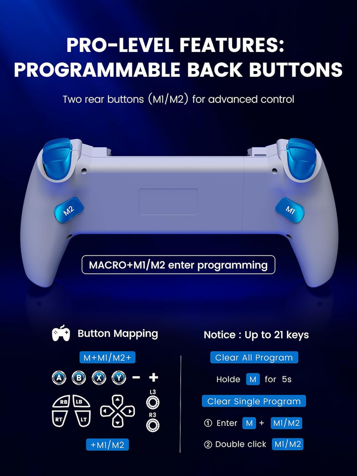 HASACOOL Handy Controller Bluetooth für iPhone/Android mit Hall-Effekt Joysticks/Hall Trigger, 1000m