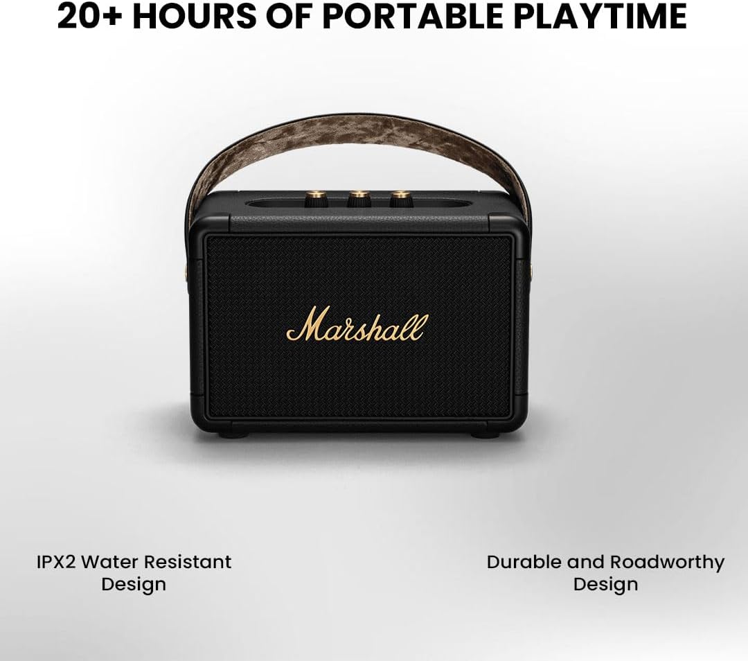 Marshall Kilburn II Bluetooth Tragbarer Wasserabweisend Lautsprecher, Kabelloser - Schwarz und Messi