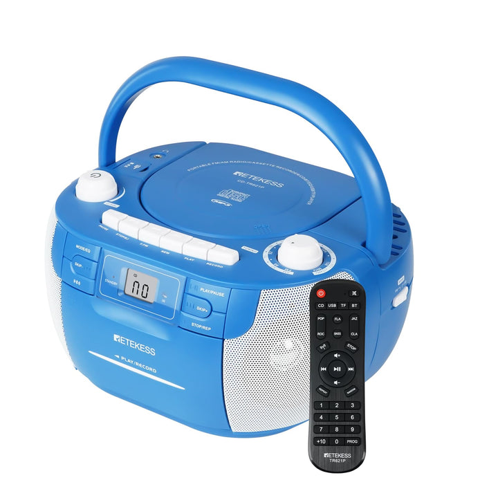 Retekess TR621P CD Player mit Kassette, Kassettenspieler, AM FM Radio, Drahtlose Verbindung, USB/TF/