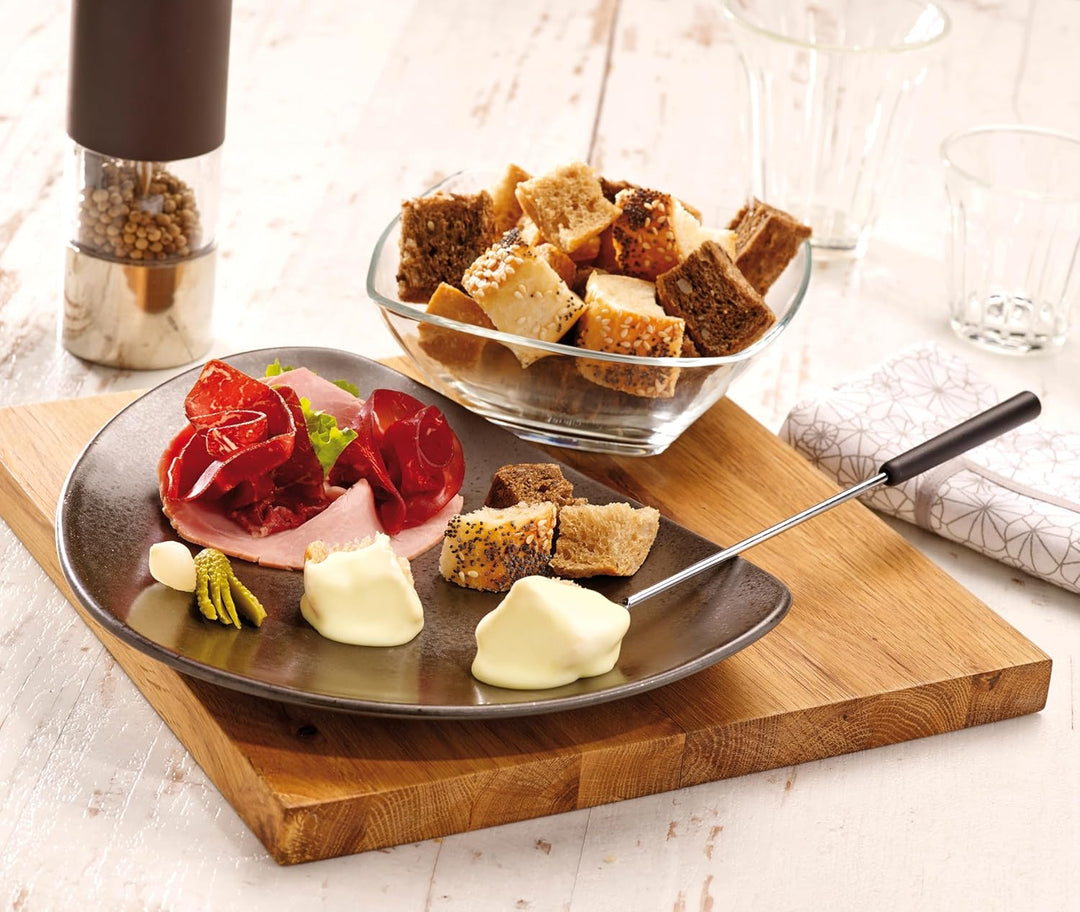 Tefal EF3000 Base Ronde Fondue | 1,200 Watt | mit sechs Gabeln | Für jede Fondueart: Öl, Käse, Schok