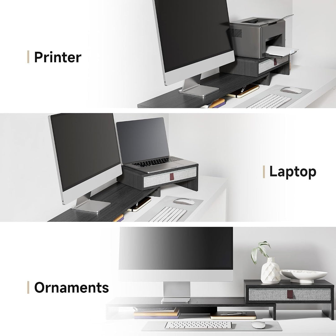 Fenge Dual Monitorständer Bildschirmständer mit Schublade für Computer TV Laptop, Monitorständer, Lä