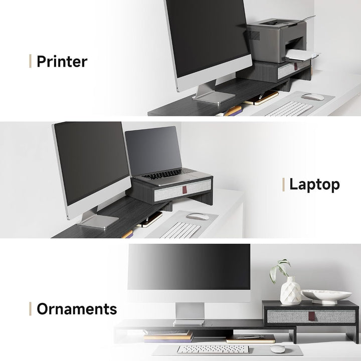 Fenge Dual Monitorständer Bildschirmständer mit Schublade für Computer TV Laptop, Monitorständer, Lä