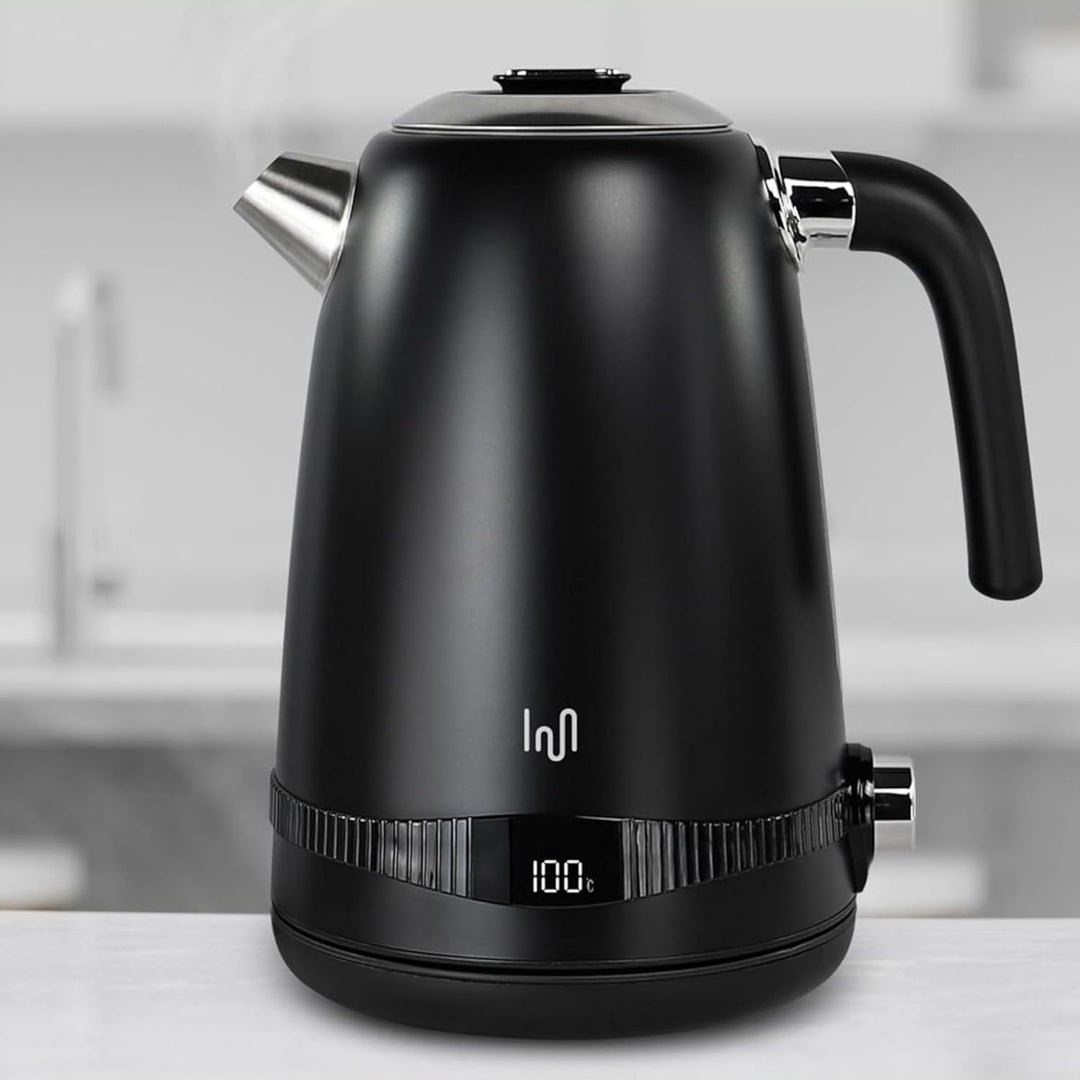 Impolio Retro Wasserkocher 1,7 L, LCD Display und Temperaturauswahl, TÜV Rheinland GS Zertifiziert,