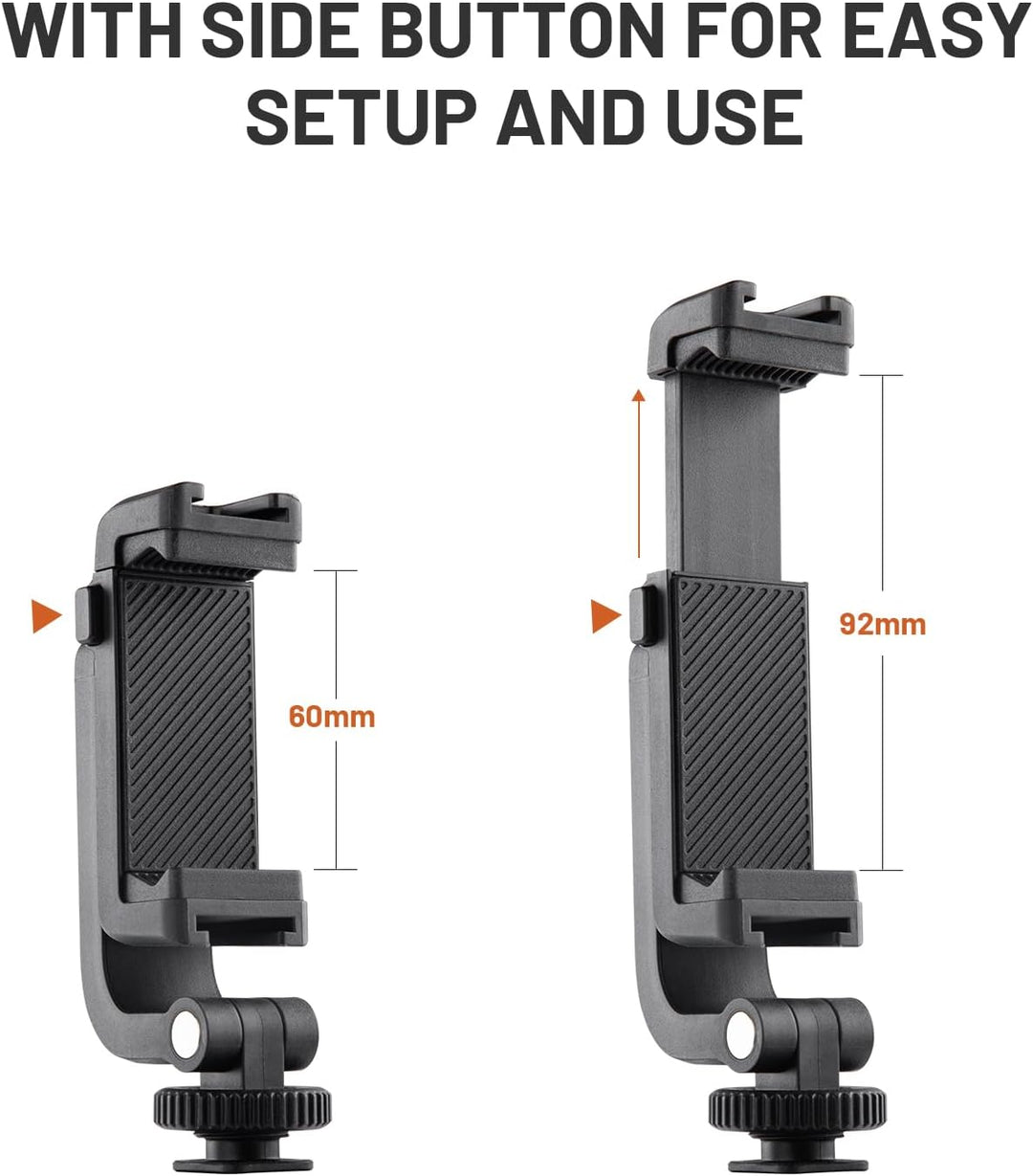 PGYTECH Cold Shoe Handyhalterung kompatibel mit iPhone/Samsung und Anderen Smartphones Phone Holder,