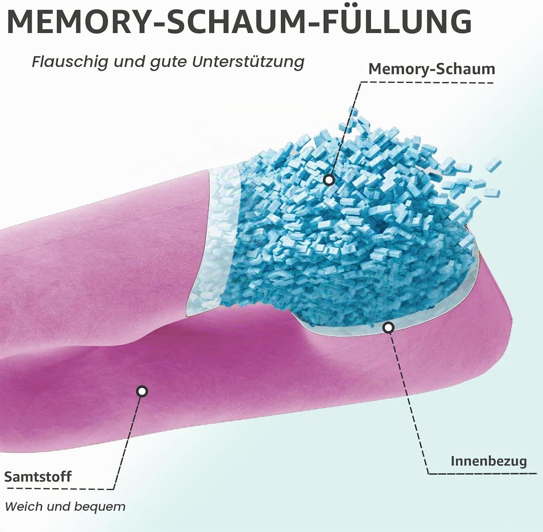 Schwangerschaftskissen aus geschreddertem Memory-Schaum zum Schlafen, Mutterschaftskissen für Schwan
