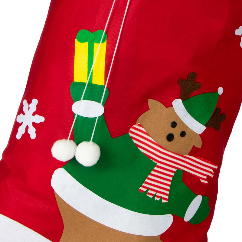 com-four® 3x Geschenksack XXL für Weihnachten - Nikolausbeutel mit weihnachtlichen Motiven zum Befül