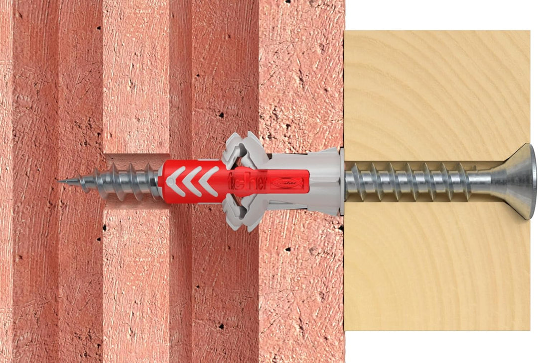 fischer Red-Box DuoPower, Sortimentsbox mit 280 DuoPower Dübeln (30 Stk. 5 x 25, 140 Stk. 6 x 30, 80