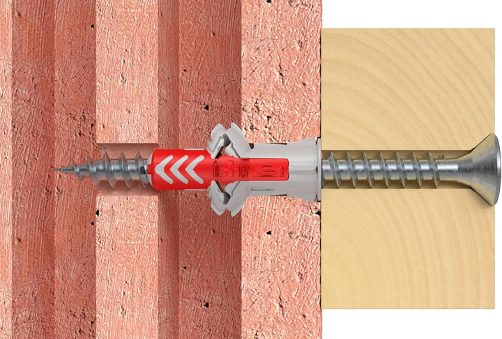 fischer Red-Box DuoPower, Sortimentsbox mit 280 DuoPower Dübeln (30 Stk. 5 x 25, 140 Stk. 6 x 30, 80