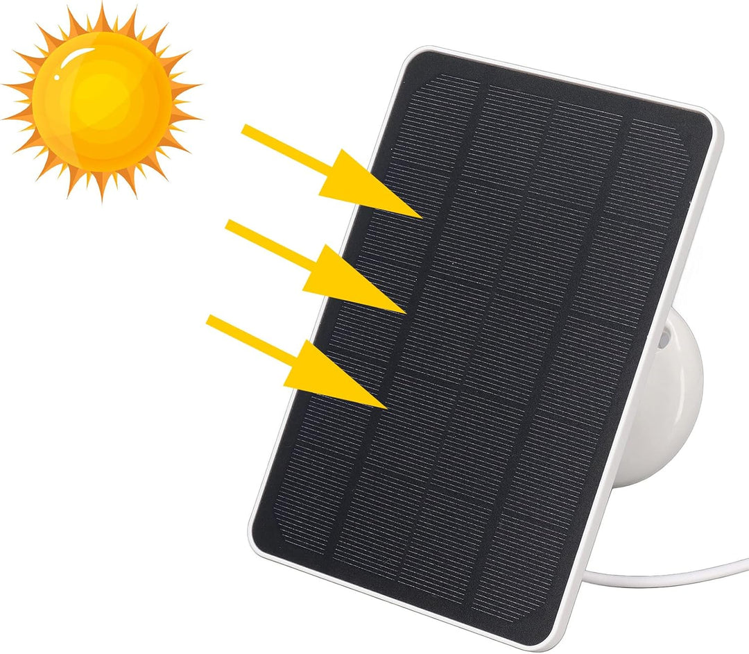 Fockety Solarpanel für Überwachungskamera, 10 W 5 V Micro-USB-Kamera-Solarpanel, wasserdichte Kontin