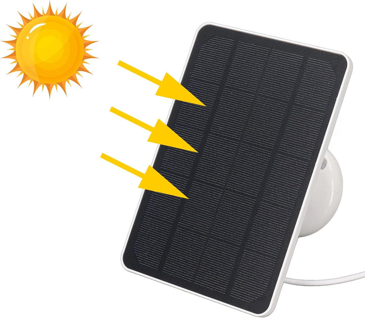 Fockety Solarpanel für Überwachungskamera, 10 W 5 V Micro-USB-Kamera-Solarpanel, wasserdichte Kontin
