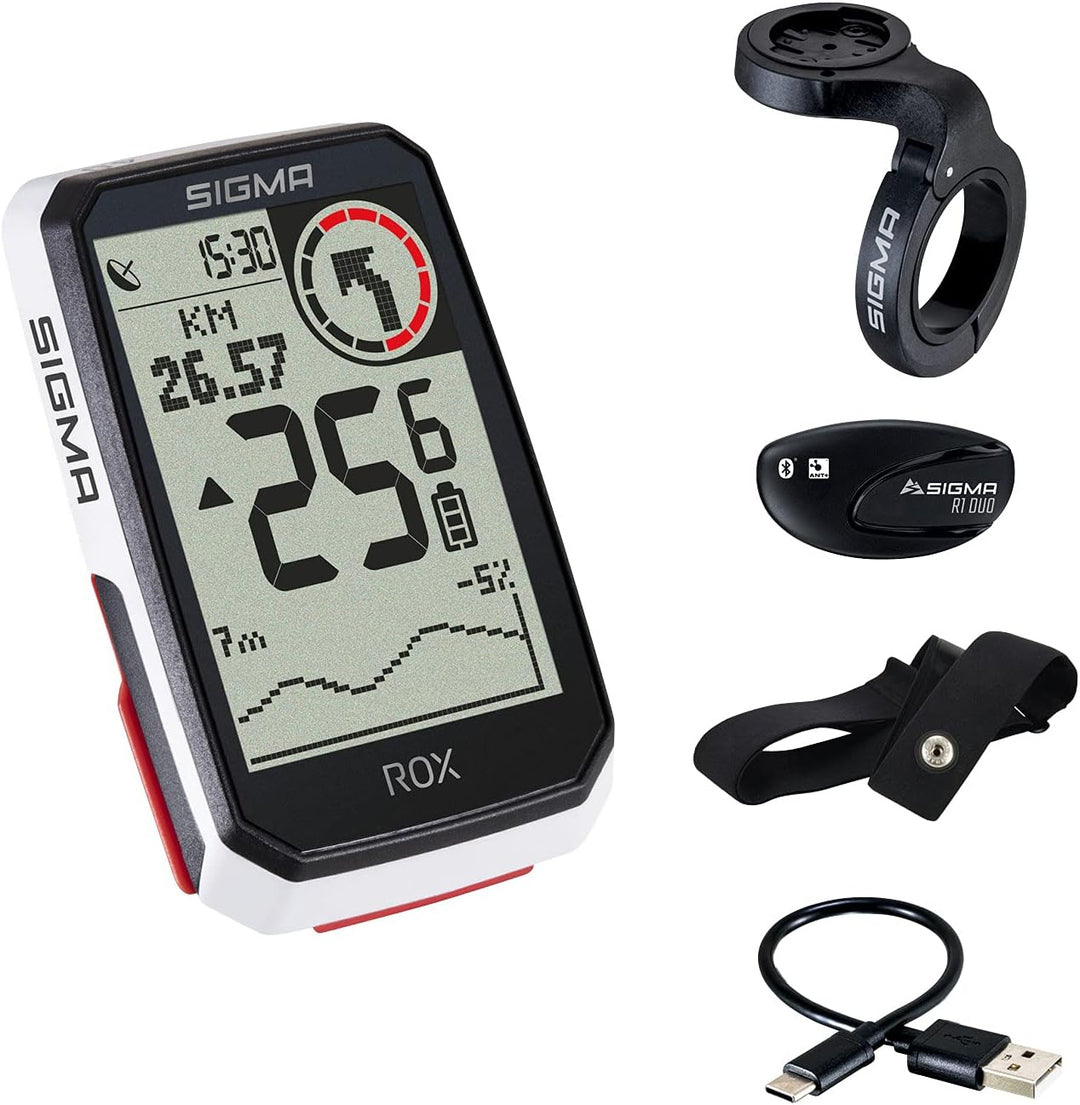Sigma Sigma Sigma Rox 4.0 Hr Set Fahrradcomputer Weiss Einheitsgrösse Weiss HR-Set, Weiß HR-Set